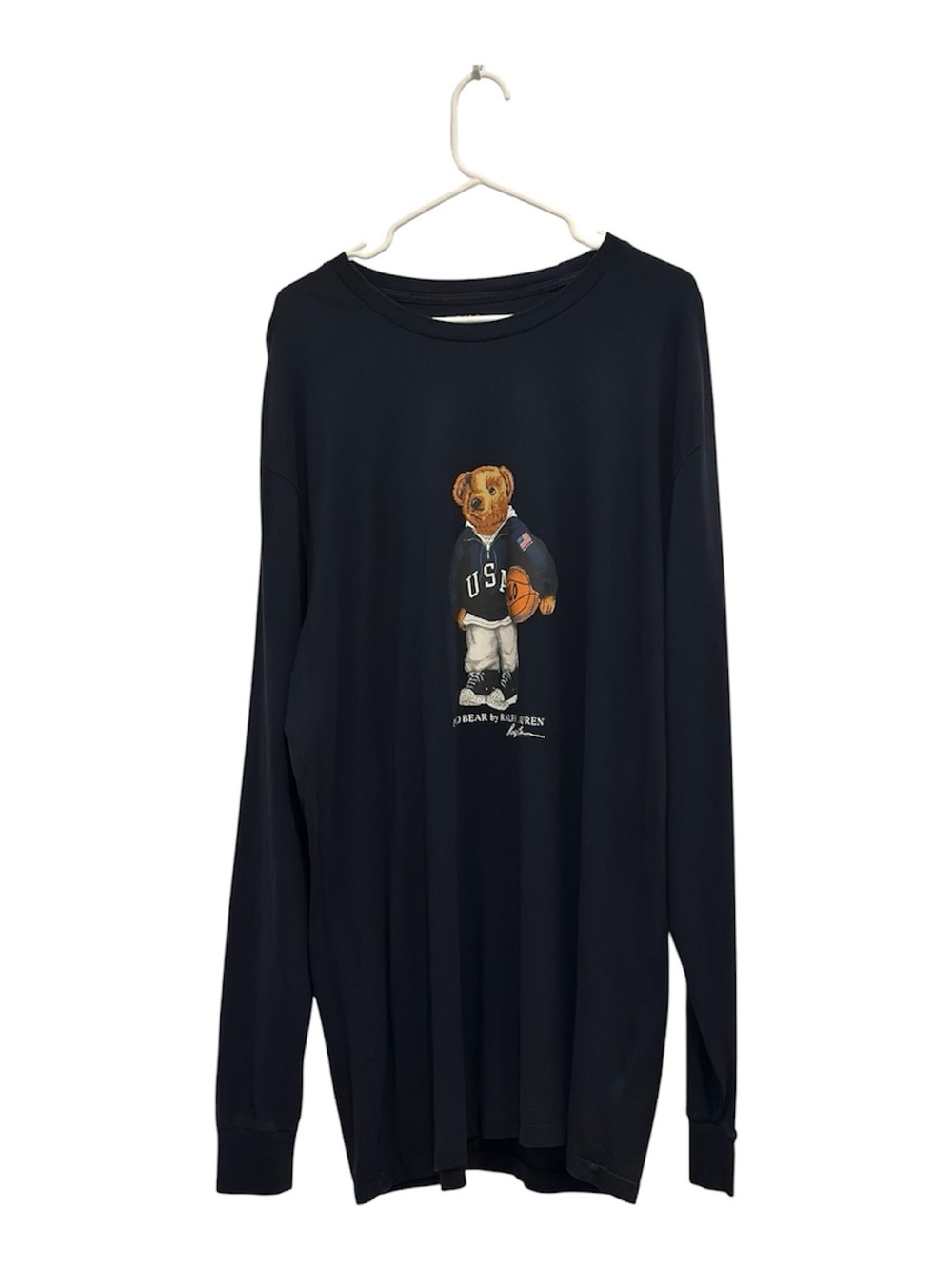 Polo by Ralph Lauren Navy USA Teddy Bear Long-Sleeve Tee